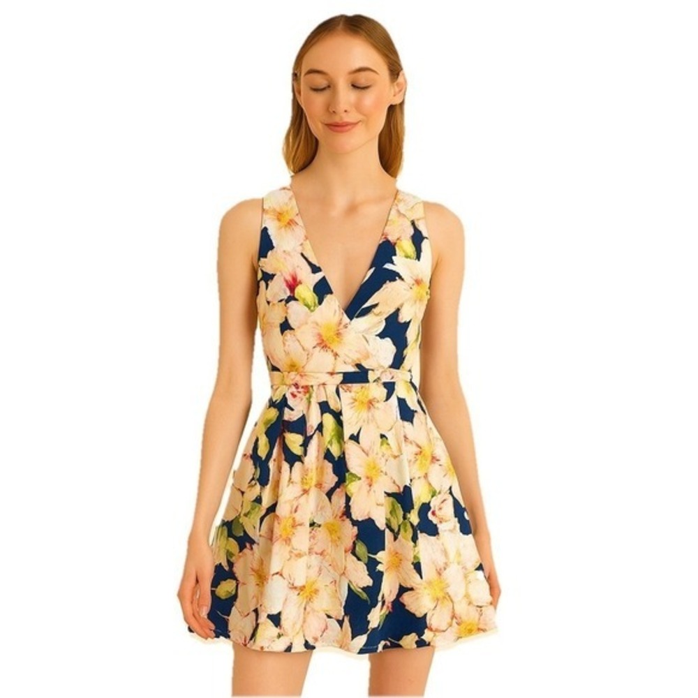J. Crew Sz 00 Fit Flare Pleated Mini Dress‎ Floral Sateen Garden Classic Wedding
